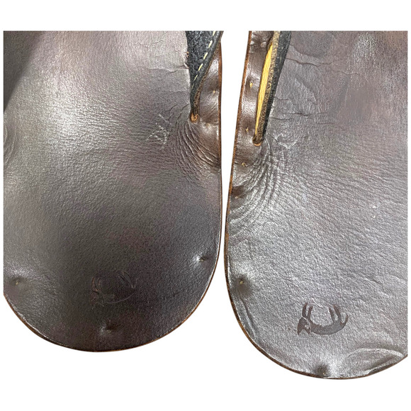Jutta Neumann New York Gabi Sandals Mens 11 Tan Leather Thong Handmade Flip Flop main image 2